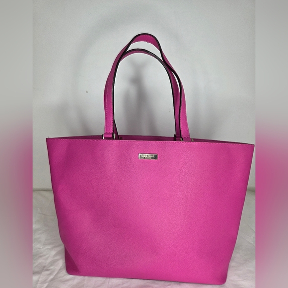 kate spade Handbags - Kate Spade Fuchsia Leather Tote Bag with Dual Top Handles